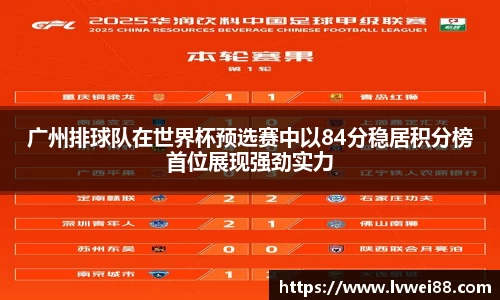 广州排球队在世界杯预选赛中以84分稳居积分榜首位展现强劲实力